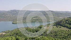 Butoniga lake surrounded by pastures and hills, Istria, Croatia