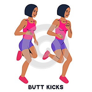 kicks. Sport exersice. Silhouettes of woman doing exercise. Workout, training. photo