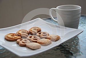 Butter biscuits with coffee