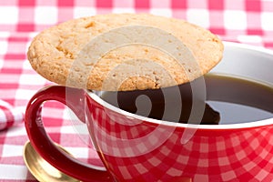 Butter biscuits and a cup of black coffee