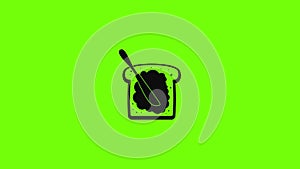 Butter on bread icon animation