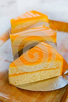 Butter cake with orange topping, homemade cake