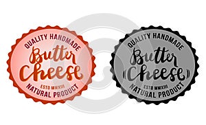 Butter cheese symbols, food, quality handmade, natural product, vector collection images for your logo, label, emblems.