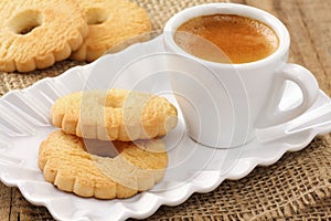 Butter cookies with coffee