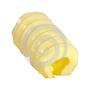 Butter curl isolated on white