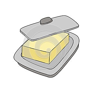 Butter dish clip art illustration vector isolated