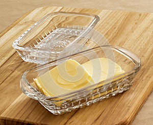 Butter Dish On Cutting board