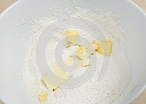 Butter and flour for baking