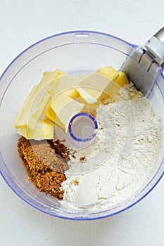 Butter, flour and muscovado sugar