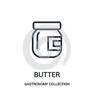 butter icon vector from gastronomy collection collection. Thin line butter outline icon vector illustration