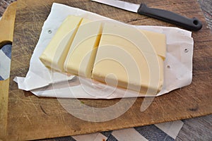 Butter ingrdient for cooking on wooden table