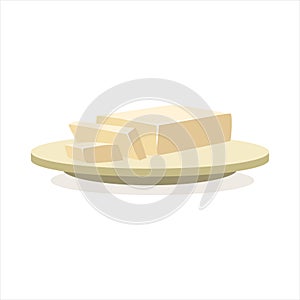 Butter or margarine on a plate baking ingredient vector Illustration