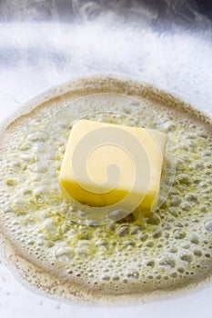 Butter that melts in a frying pan
