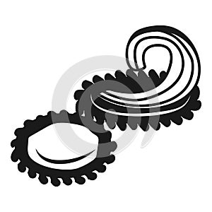 Butter on round biscuits icon, simple style