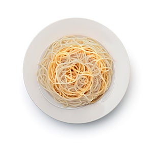 Butter spaghetti in ceramic plate