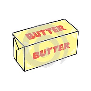 Butter stick illustration on white background