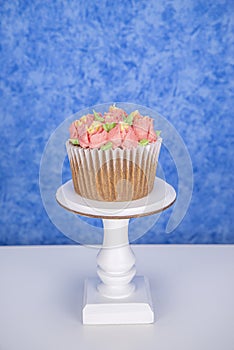 Buttercream decorated cupcakes photo