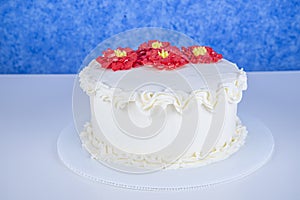 Buttercream decorated homebaked layered cake