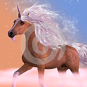 Buttercup Unicorn with Flowing Mane and Tail