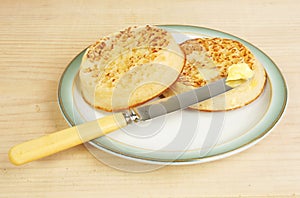 Buttered crumpets