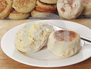 Buttered English muffin