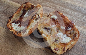 Toasted and Buttered Hot Cross Bun