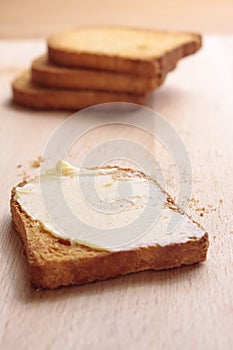Buttered melba toast