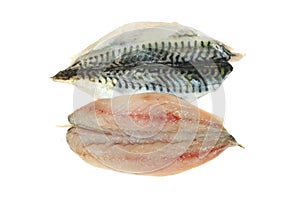 Butterflied mackerel fillets photo