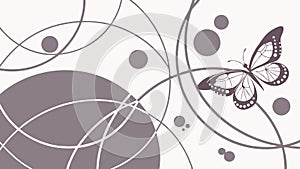 Butterflies with Abstract Circular Patterns, vector design Generative AI