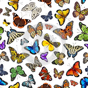 Butterflies on a transparent background.