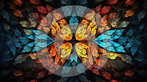 Butterfly 3D rendering of abstract fractal background for creative art, design, and entertainment. Generative AI