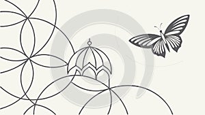 Butterfly with Abstract Circular Patterns, Nature & Art, vector design Generative AI