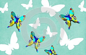 Butterfly Decoupage Wallpaper photo