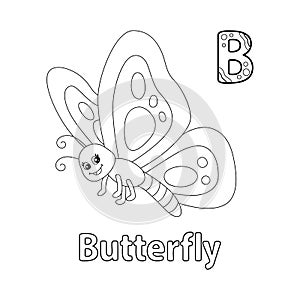 Butterfly Alphabet ABC Coloring Page B