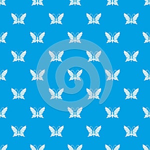 Butterfly with antennae pattern vector seamless blue