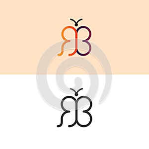 Butterfly B & R Logo Symbol/Graphics/Clipart 1 for Business and Organizations