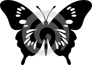 butterfly Black Silhouette Generative Ai