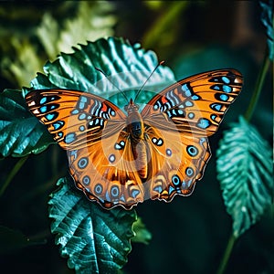 Butterfly in a botanical garden in Prague, Czech Republic