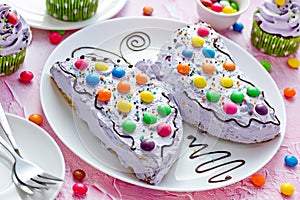 Butterfly cake - delicious homemade cake shaped colorful butterfly