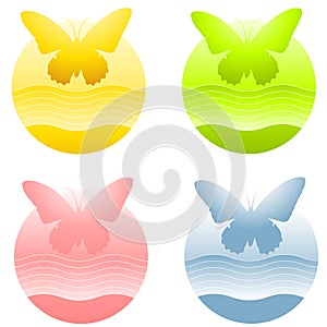 Butterfly Circle Logos