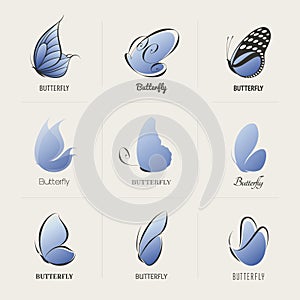 Butterfly. Collection of design elements