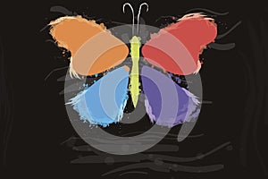 Butterfly from color splashes