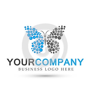 Butterfly colorful beauty spa lifestyle care relax yoga abstract wings logo icon on white background