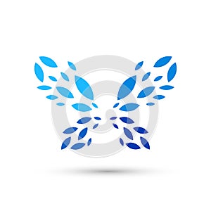 Butterfly colorful beauty spa lifestyle care relax yoga abstract wings logo icon on white background