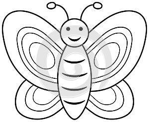 Butterfly coloring book page. Vector outline illustration