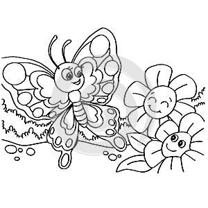 Butterfly coloring pages vector photo