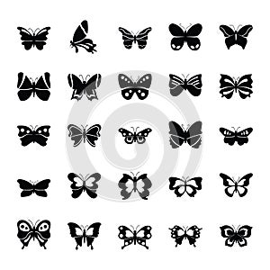 Butterfly Common Species Glyph Icons