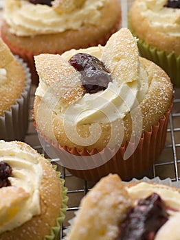 Butterfly Cup Cakes with Strawberry Jam