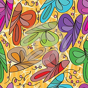Butterfly curl seamless pattern