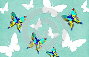 Butterfly Decoupage Wallpaper